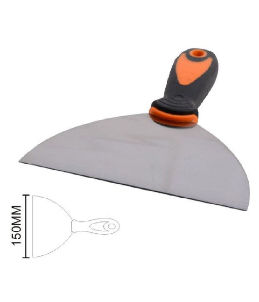 Spatola Pareti In Acciaio 6" 150 Mm Manico Antiscivolo Comoda Impugnatura 90423         