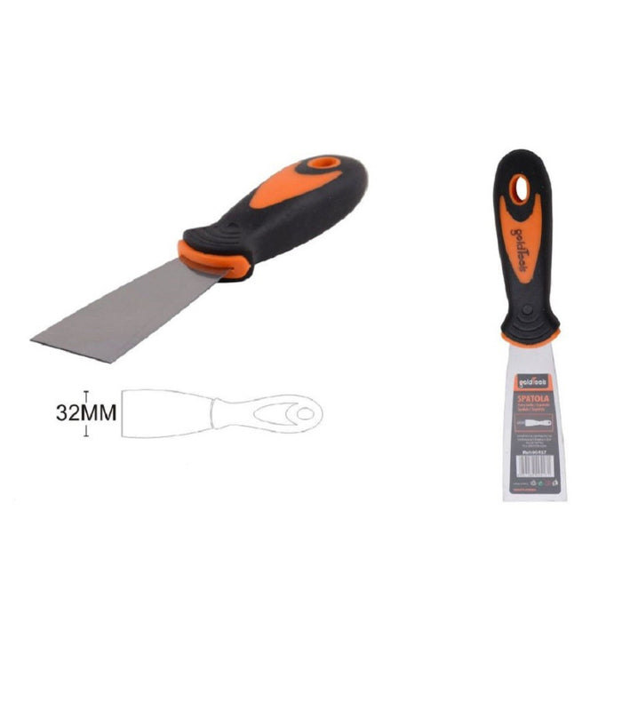 Spatola Per Pareti Acciaio 32 Mm 1.5" Ferramenta Con Maniglia Antiscivolo 90417         