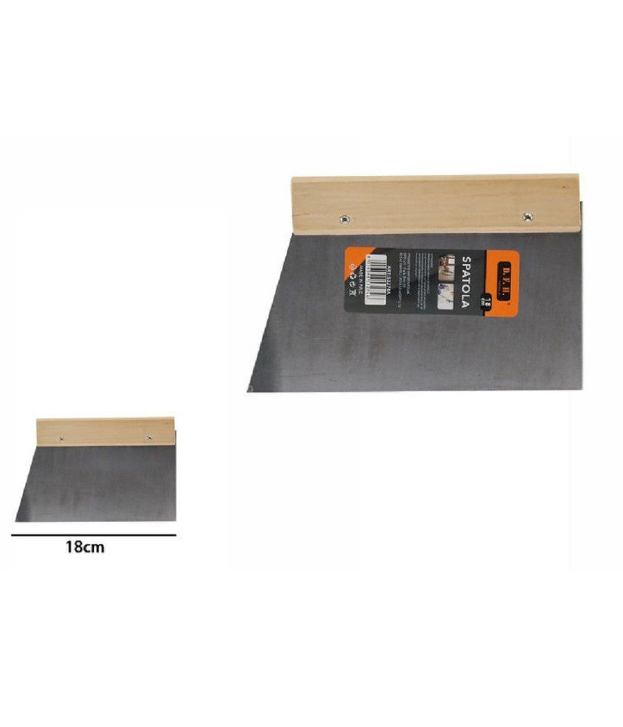 Spatola Per Pareti Stecca Per Stucco In Acciaio Impugnatura In Legno 18cm 53274a         