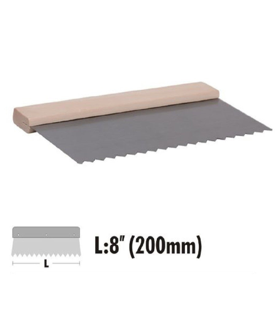 Spatola Raschietto Dentato Acciaio Impugnatura Legno 8â€³ 200 Mm Ferramenta 90466         