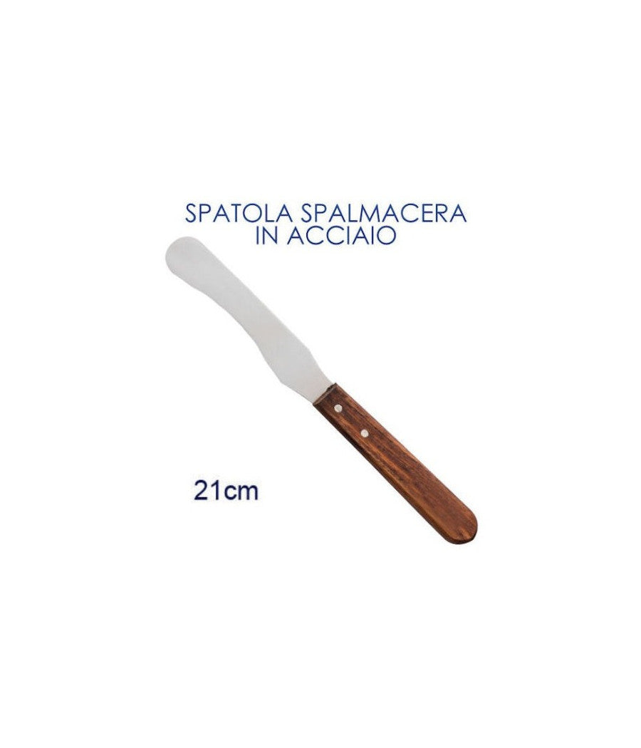 Spatola Stendicera Dritta Inox Con Manico Legno Estetista Professionale         