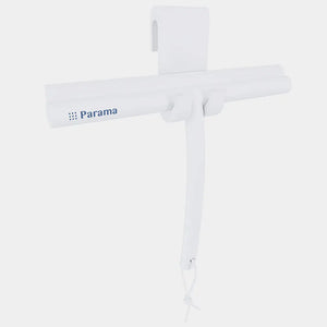 Tergivetro in silicone bianco con anima in acciaio inox e gancio per box doccia | Tergi