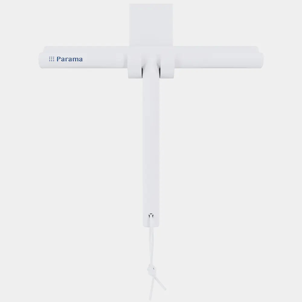 Tergivetro in silicone bianco con anima in acciaio inox e gancio per box doccia | Tergi