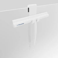 Tergivetro in silicone bianco con anima in acciaio inox e gancio per box doccia | Tergi