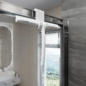 Tergivetro in silicone bianco con anima in acciaio inox e gancio per box doccia | Tergi