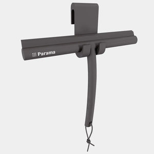 Tergivetro in silicone marrone con anima in acciaio inox e gancio per box doccia | Tergi