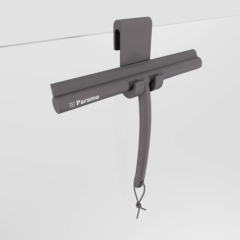 Tergivetro in silicone marrone con anima in acciaio inox e gancio per box doccia | Tergi