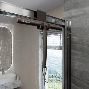 Tergivetro in silicone marrone con anima in acciaio inox e gancio per box doccia | Tergi