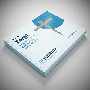 Tergivetro in silicone marrone con anima in acciaio inox e gancio per box doccia | Tergi