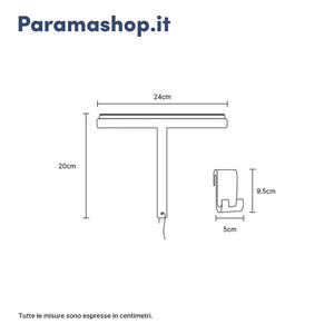 Tergivetro in silicone bianco con anima in acciaio inox e gancio per box doccia | Tergi
