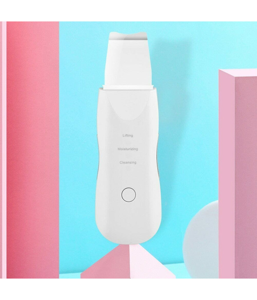 Spatola Ultrasuoni Pulizia Viso Pelle Elimina Punti Neri 3 Funzioni         