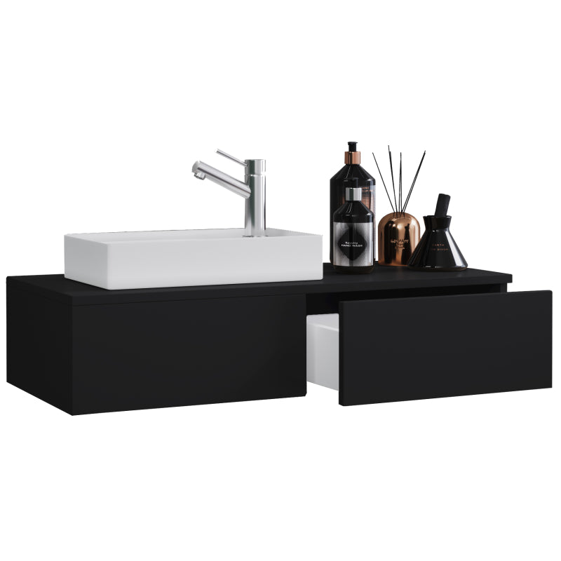 Spazio di Ezooza  Mobile Sospeso con lavabo in ceramica di alta qualità, Nero ,