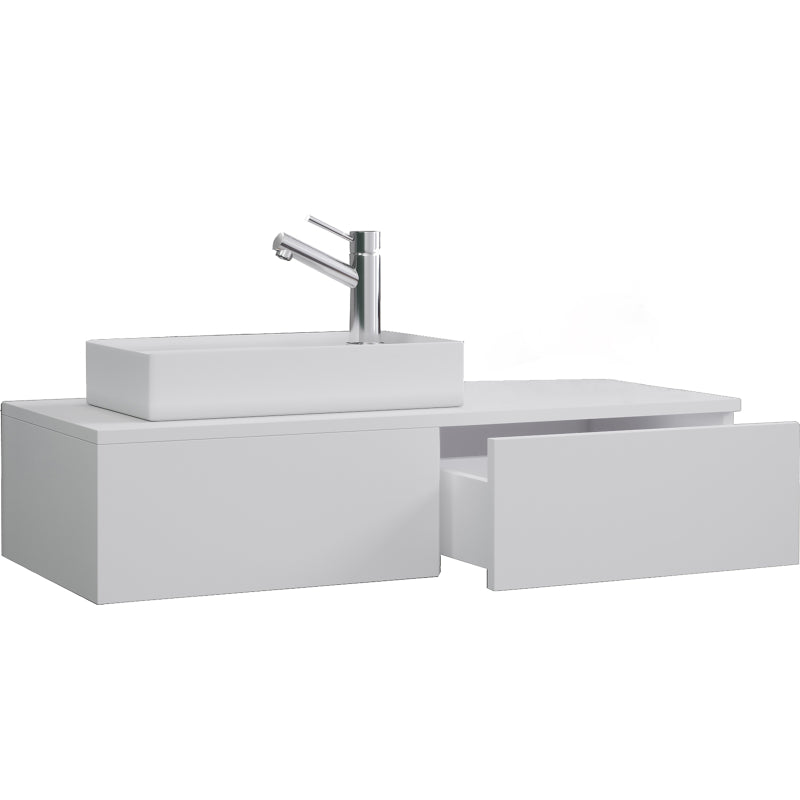 Spazio di Ezooza  Mobile Sospeso con lavabo in ceramica di alta qualità, Bianco ,