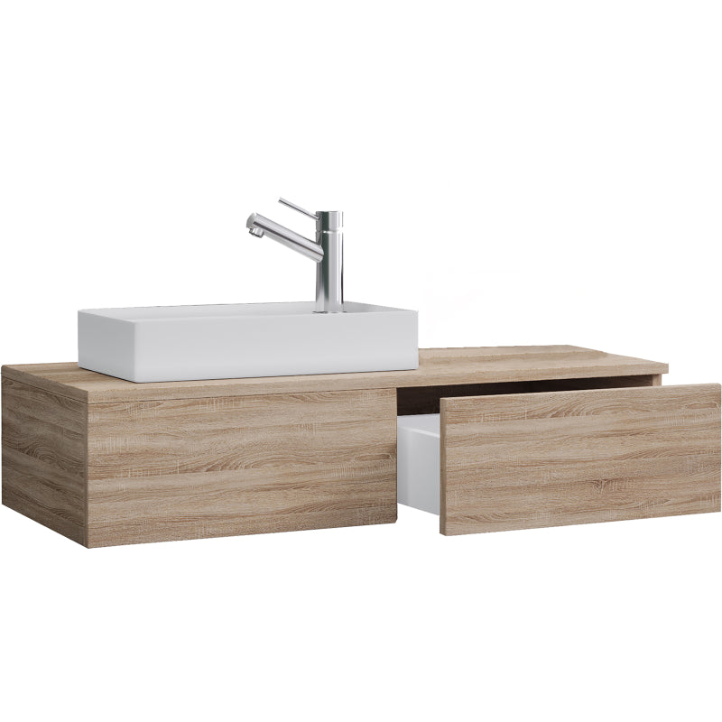 Spazio di Ezooza  Mobile Sospeso con lavabo in ceramica di alta qualità, Rovere Sonoma ,