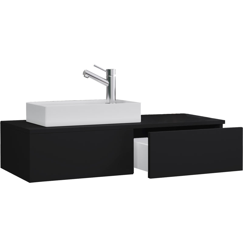 Spazio di Ezooza  Mobile Sospeso con lavabo in ceramica di alta qualità, Nero ,