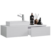 Spazio di Ezooza  Mobile Sospeso con lavabo in ceramica di alta qualità, Bianco ,