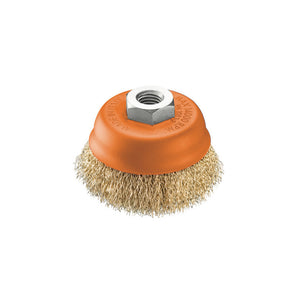 Spazzola a tazza 120 mm – Acciaio ottonato M14 per smerigliatrice – Brizo
