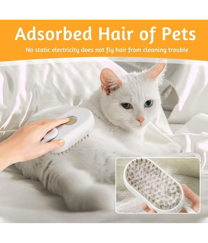 Spazzola A Vapore Per Gatti Cani Elimina Pelo Morto Sottopelo Cavo Usb         