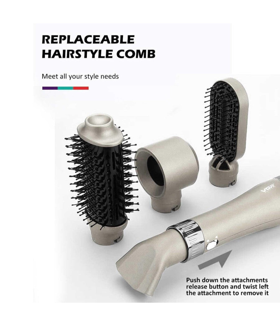 Spazzola Asciugacapelli Ad Aria Calda 4 In 1 Multifunzionale 3 Temperature V-493         