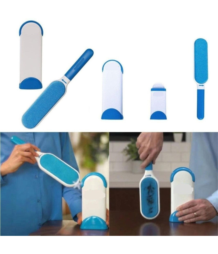 Spazzola Autopulente Rimuove Pelo Polvere Doppia Faccia Tessuti Pelo Cane Gatto         