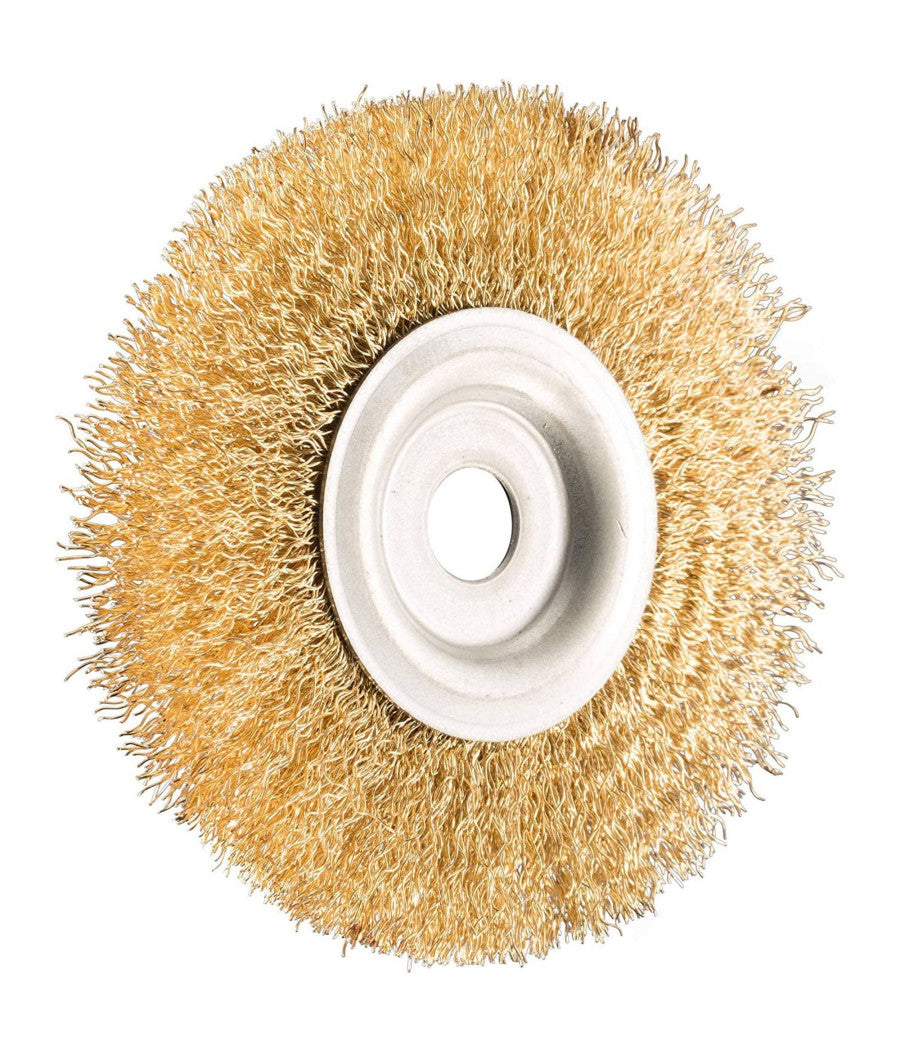Spazzola Circolare 4'' Disco Fili Acciaio 100mm Per Smerigliatrice Mola Da Banco         