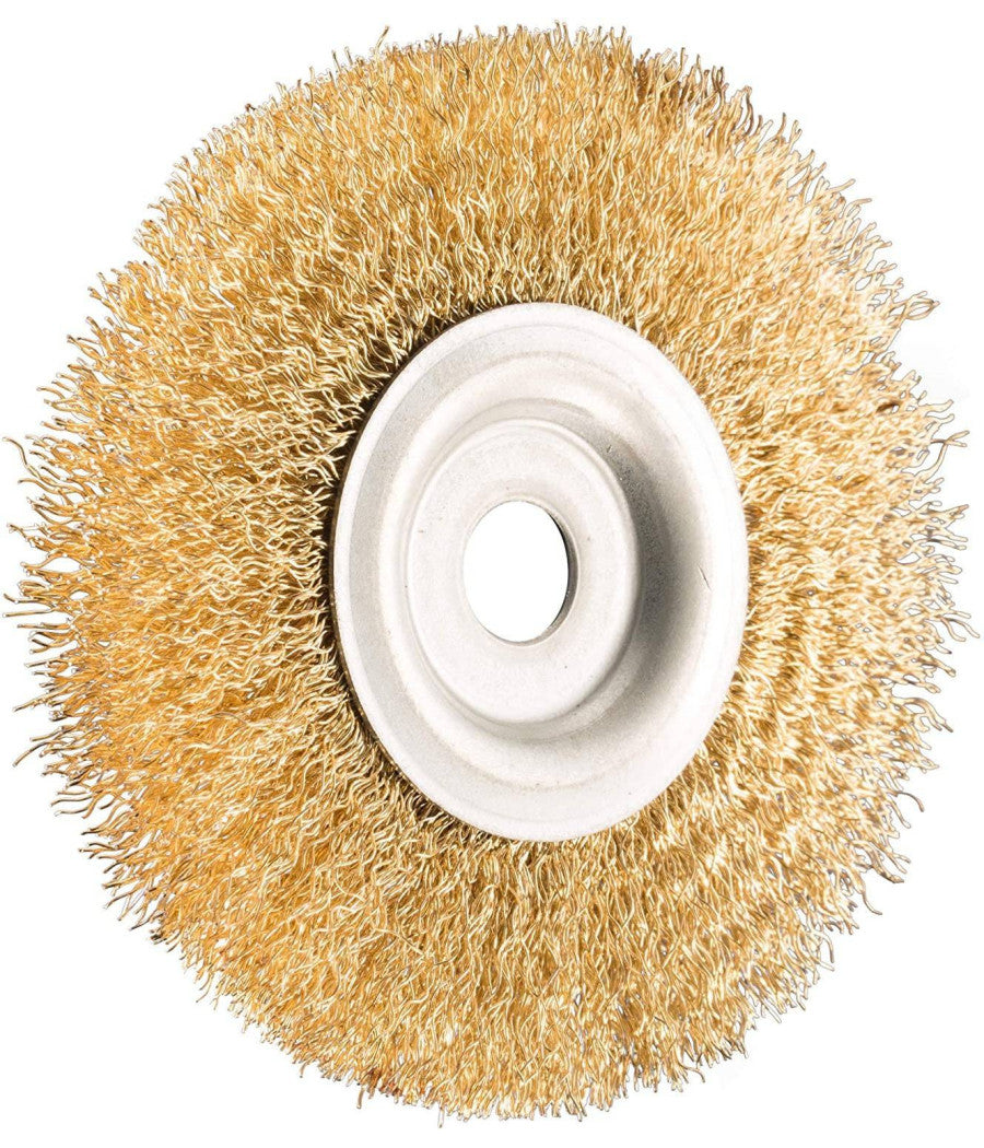 Spazzola Circolare 5'' Disco Fili Acciaio 125mm Per Smerigliatrice Mola Da Banco         