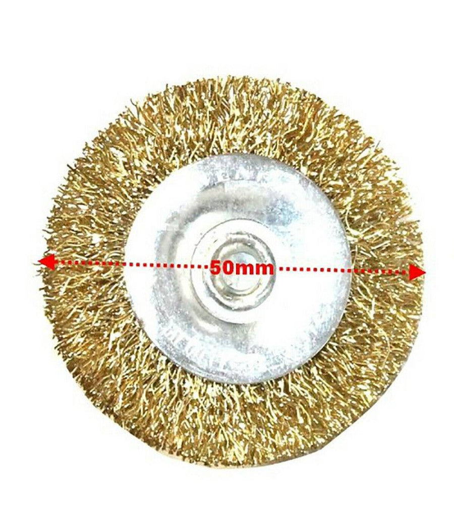 Spazzola Di Acciaio Metallica Ottone Pennello Sverniciatore 50mm Per Trapano         