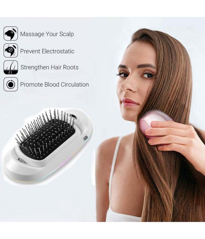 Spazzola Ionica Elettrica Districante Scioglie Nodi Ioni Antistatica Vibrante         