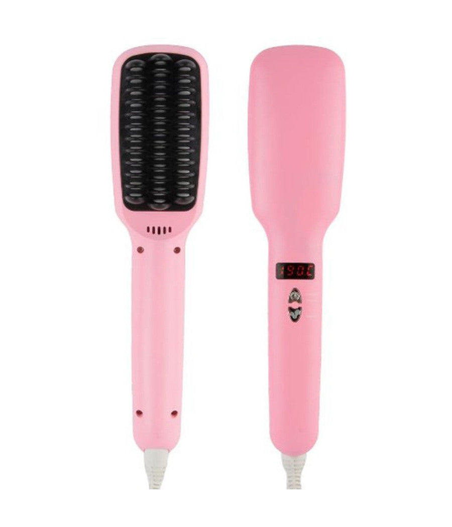 Spazzola Ionica Elettrica Riscaldante Lcd Snoda Liscia Capelli Lisci 2 In 1 Ptc         