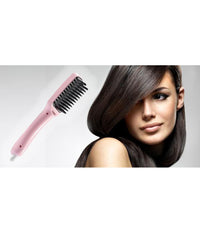 Spazzola Ionica Elettrica Riscaldante Lcd Snoda Liscia Capelli Lisci 2 In 1 Ptc         