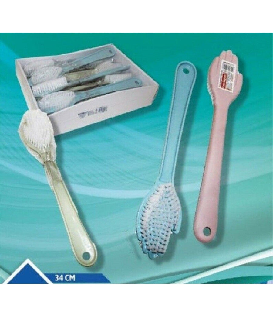 Spazzola Lava Schiena Lavaschiena Doccia A Forma Di Mano 34 Cm Spugna 390496         