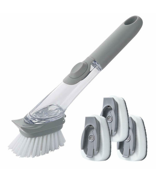 Spazzola Lavapiatti 3in1 Con Serbatoio Erogatore Dosatore Sapone Pulizia Cucina         