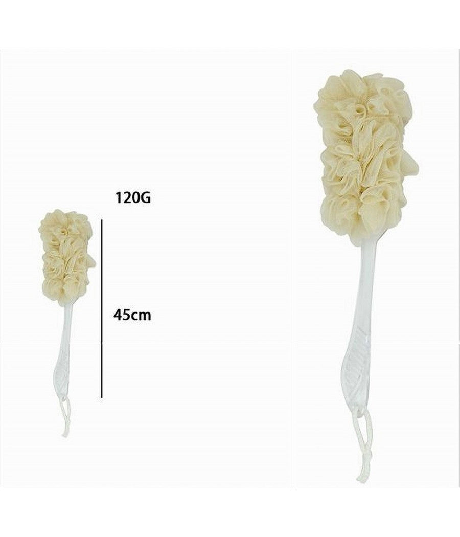 Spazzola Lavaschiena Esfoliante Bagno Doccia Spugna Giallo Manico Scrubber 79603         