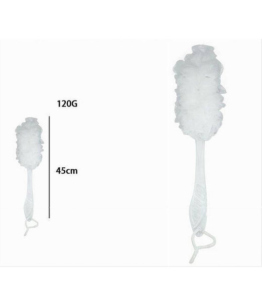 Spazzola Lavaschiena Esfoliante Bagno Doccia Spugna Manico Scrubber Bianco 79600         