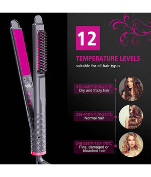 Spazzola Lisciante 3 In 1 Per Fare Capelli Lisci E Mossi Piastra In Ceramica Ptc         