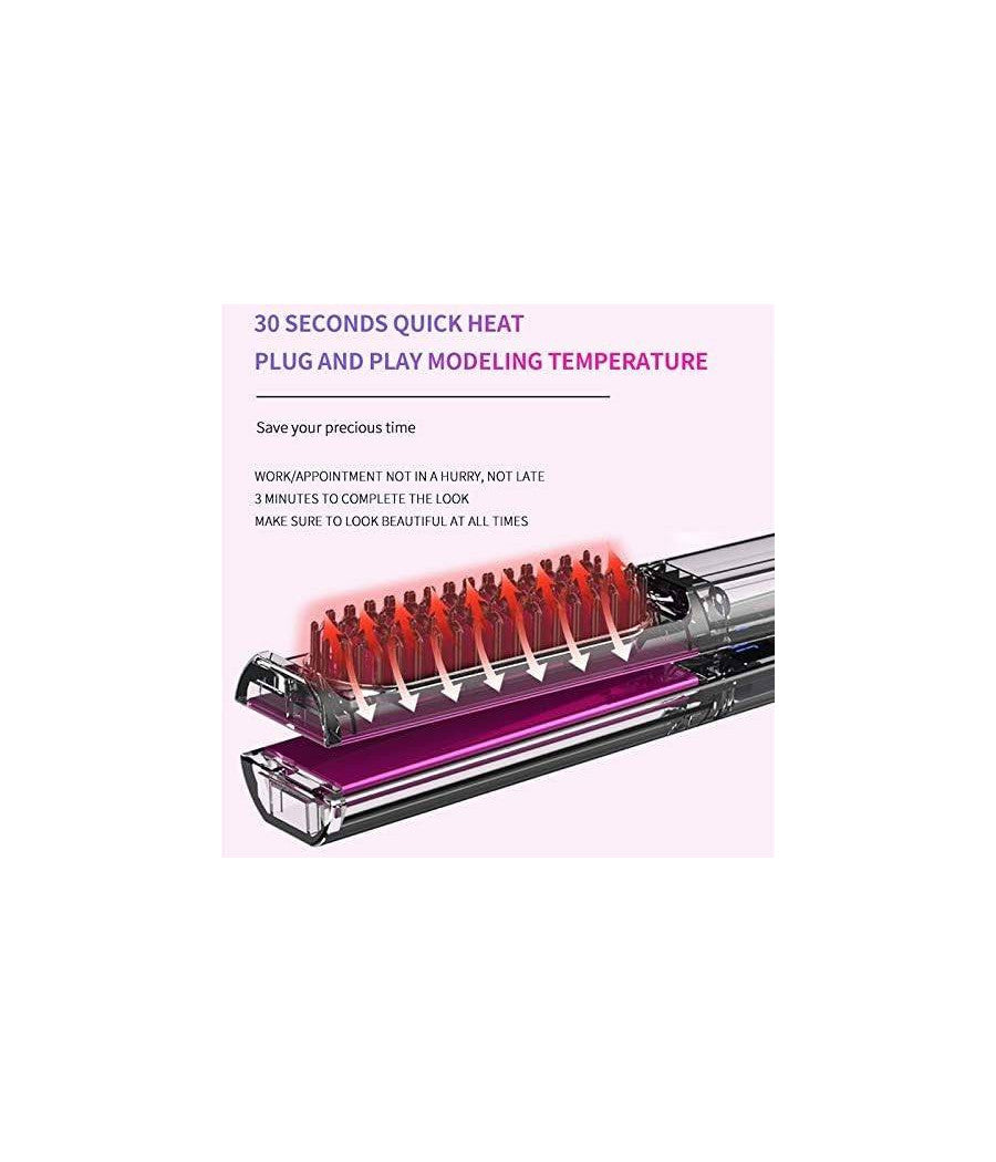 Spazzola Lisciante 3 In 1 Per Fare Capelli Lisci E Mossi Piastra In Ceramica Ptc         