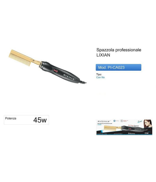 Spazzola Lisciante Professionale Elettrica Pettine Riscaldante Capelli Pi-ca023         