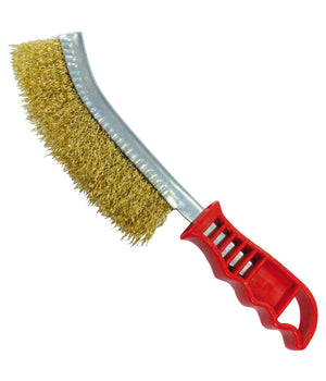 Spazzola Metallica Curva Per Ferro Smeriglia Acciaio Ottonato Per Barbecue         