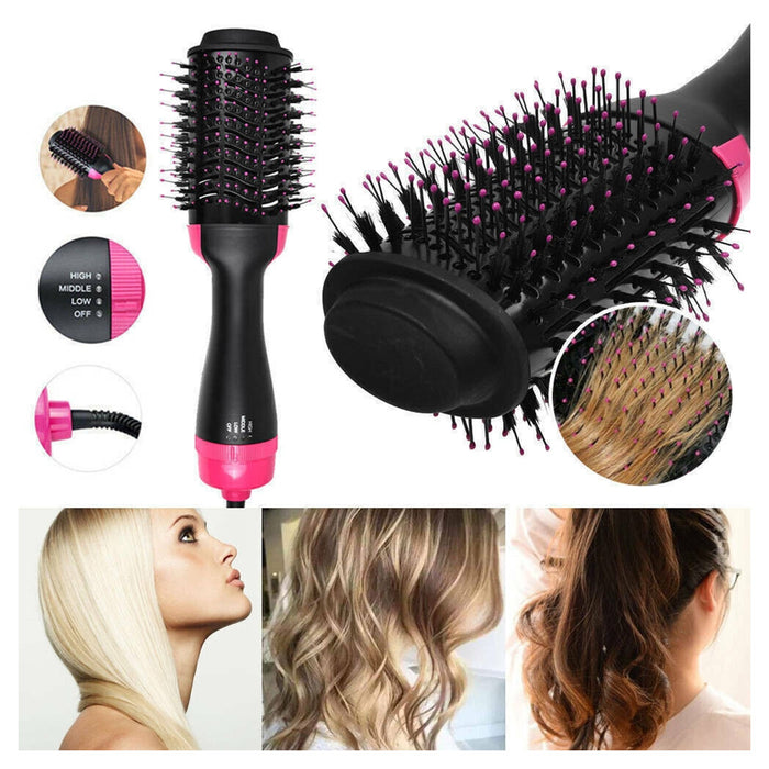 Trade Shop - Spazzola One Step Lisciante Ionica Asciugacapelli In Ceramica Phon 4 In 1 1000 W         