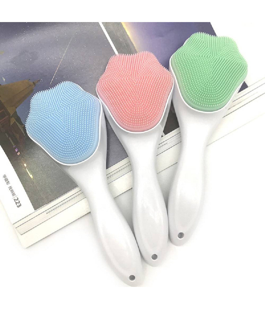 Spazzola Per Lavaggio Viso In Silicone Pulizia Profonda Manuale Massaggio Facciale         