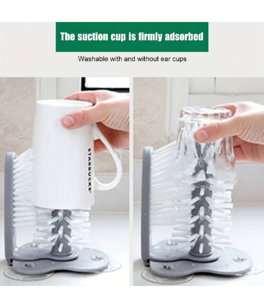 Spazzola Per Pulizia Bottiglia Lavatazzine Tazza Bicchiere Lavello Cucina Casa         