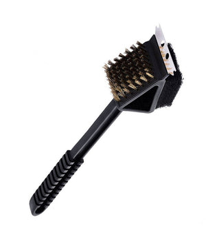 Spazzola Per Pulizia Griglia Grill Barbecue Bbq 3 In 1 Manico In Plastica 37 Cm         