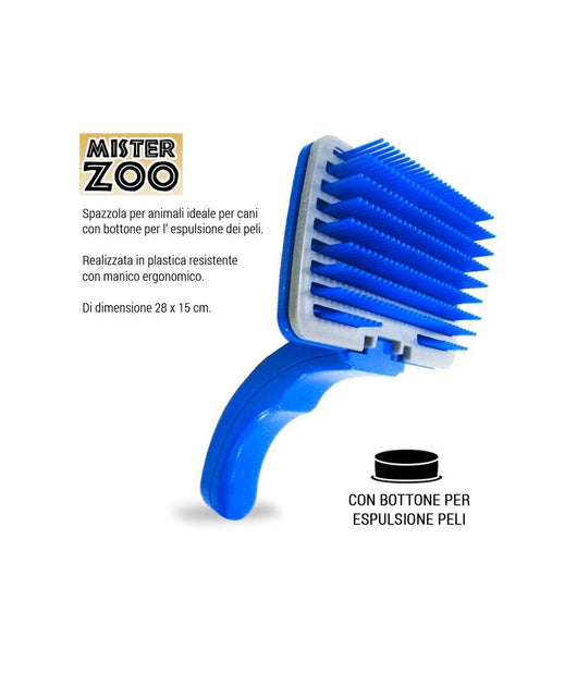 Spazzola Pettine Per Cani Gatti Animali Con Tasto Espulsione Peli Colore Blu         