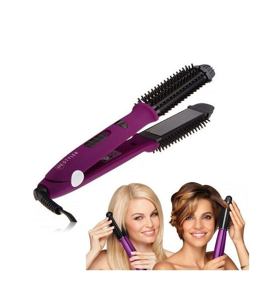Spazzola Piastra Elettrica Liscia Capelli Crea Ricci Onde Ionic 2 In 1 Styler         