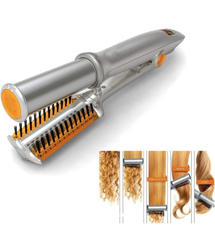 Spazzola Piastra Rotante Per Capelli Lisci Ricci Arriccia Stira In Ceramica         