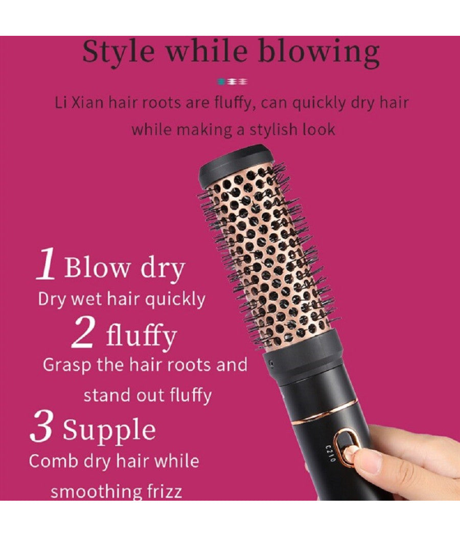 Spazzola Piastra Termica Styler Ad Aria Calda Asciuga Arriccia Capelli Vgr V-559         