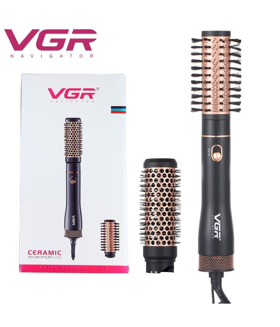 Spazzola Piastra Termica Styler Ad Aria Calda Asciuga Arriccia Capelli Vgr V-559         