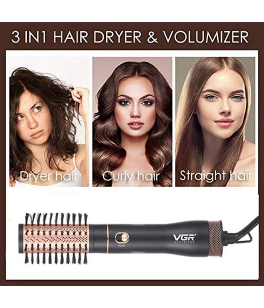 Spazzola Piastra Termica Styler Ad Aria Calda Asciuga Arriccia Capelli Vgr V-559         