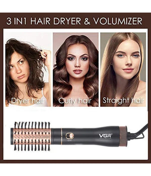 Spazzola Piastra Termica Styler Ad Aria Calda Asciuga Arriccia Capelli Vgr V-559         