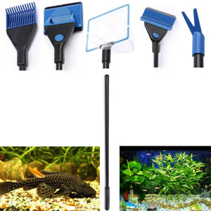 Trade Shop - Spazzola Raschietto Con Spugna Per Pulizia Acquario Rete Forchetta Ghiaia -